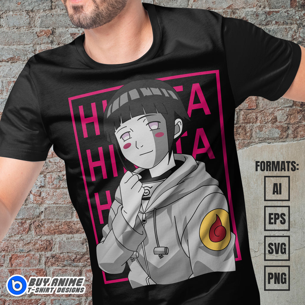 Premium Hinata Naruto Anime Vector T-shirt Design Template #5
