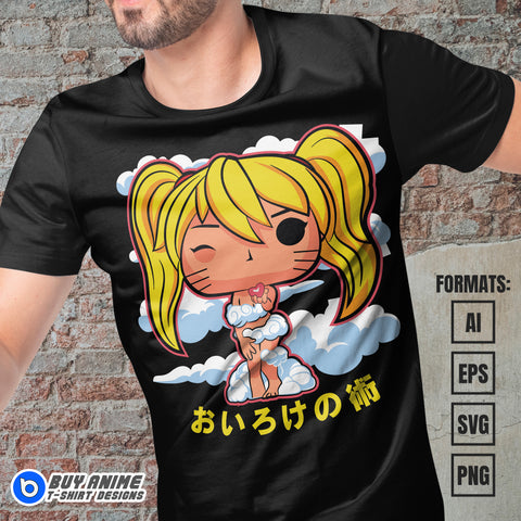 Premium Naruto Girl Funko Anime Vector T-shirt Design Template