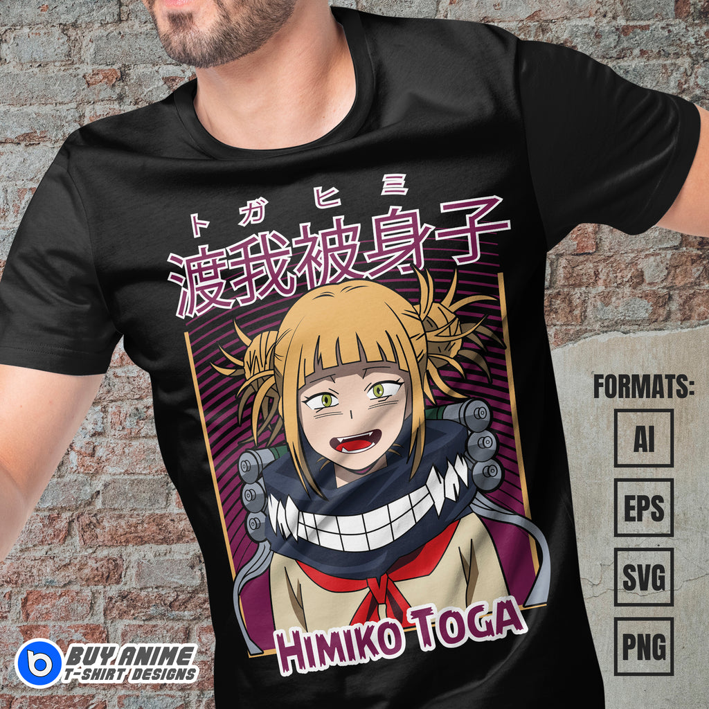 Premium Himiko Toga My Hero Academia Anime Vector T-shirt Design Template #9