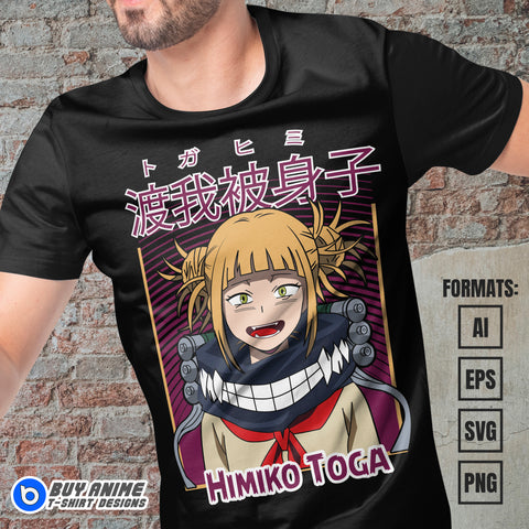 Premium Himiko Toga My Hero Academia Anime Vector T-shirt Design Template #9