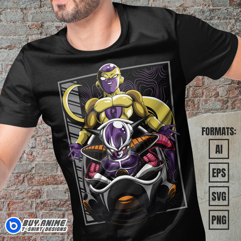 Premium Frieza Dragon Ball Anime Vector T-shirt Design Template #15