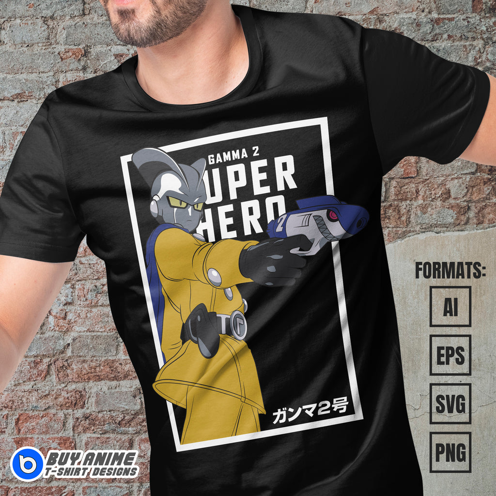 Premium Gamma 2 Dragon Ball Super Anime Vector T-shirt Design Template