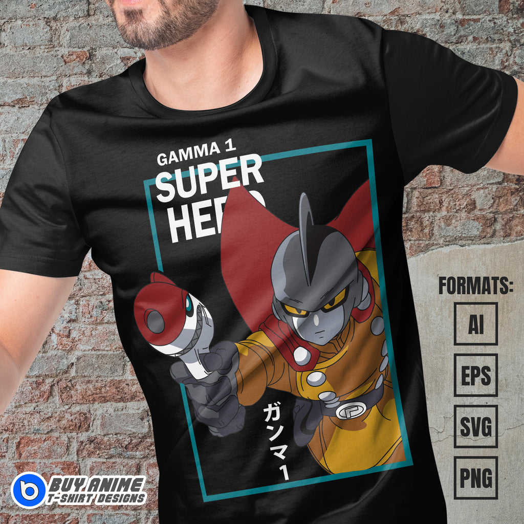 Premium Gamma 1 Dragon Ball Super Anime Vector T-shirt Design Template