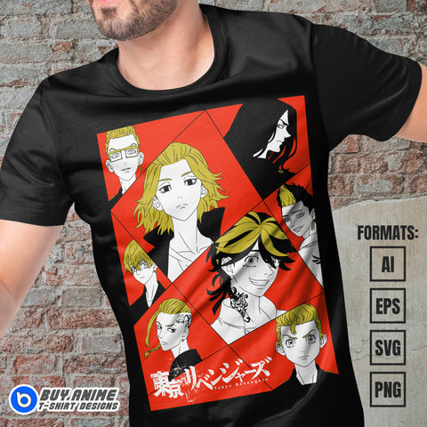 Premium Tokyo Revengers Anime Vector T-shirt Design Template #8