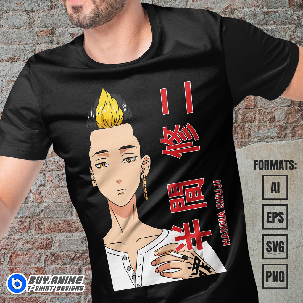 Premium Shuji Hanma Tokyo Revengers Anime Vector T-shirt Design Template