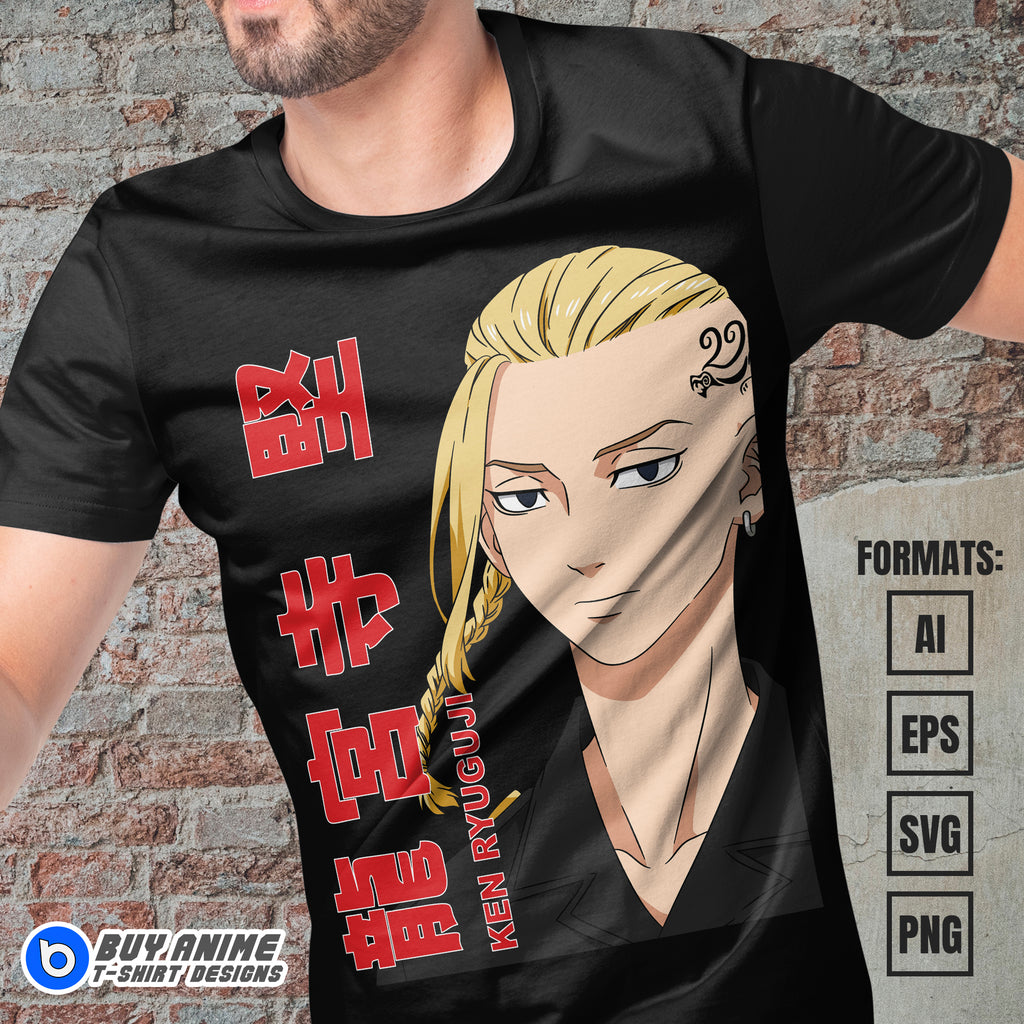 Premium Ken Ryuguji Tokyo Revengers Anime Vector T-shirt Design Template #2
