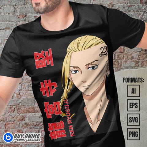 Premium Ken Ryuguji Tokyo Revengers Anime Vector T-shirt Design Template #2
