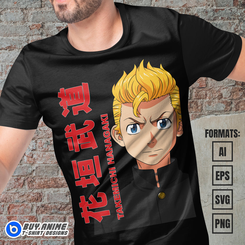 Premium Takemichi Hanagaki Tokyo Revengers Anime Vector T-shirt Design Template #2