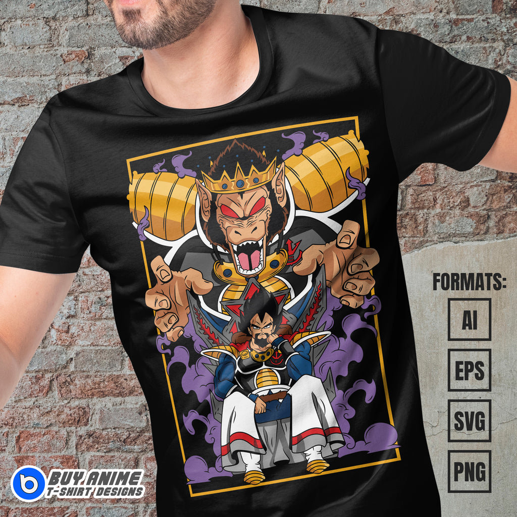 Premium King Vegeta Dragon Ball Anime Vector T-shirt Design Template #2