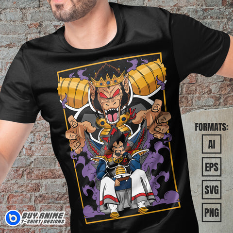 Premium King Vegeta Dragon Ball Anime Vector T-shirt Design Template #2