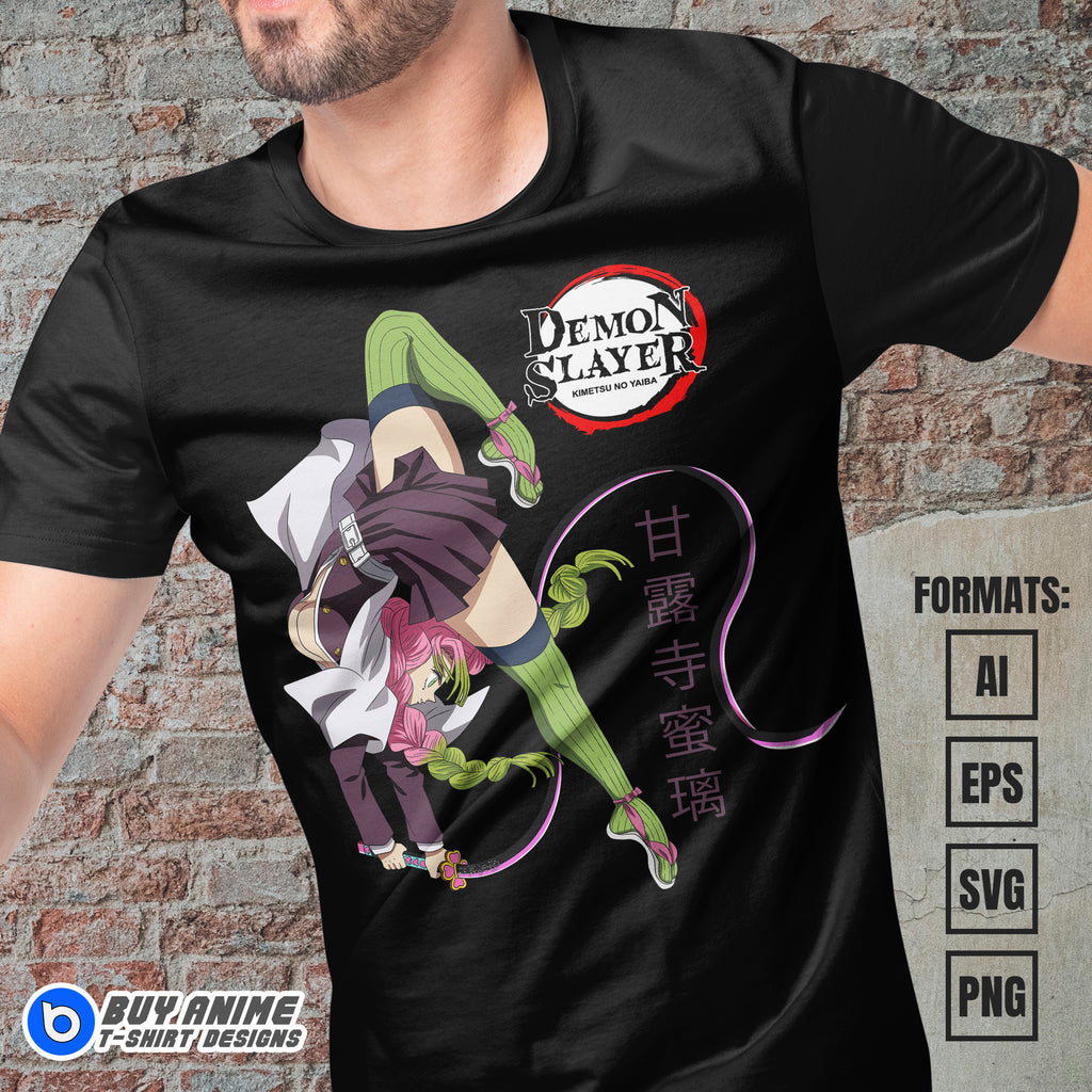 Premium Mitsuri Demon Slayer Anime Vector T-shirt Design Template #18
