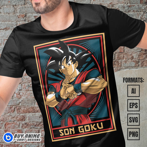 Premium Goku Dragon Ball Anime Vector T-shirt Design Template #13