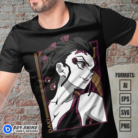 Premium Daki Demon Slayer Anime Vector T-shirt Design Template #5