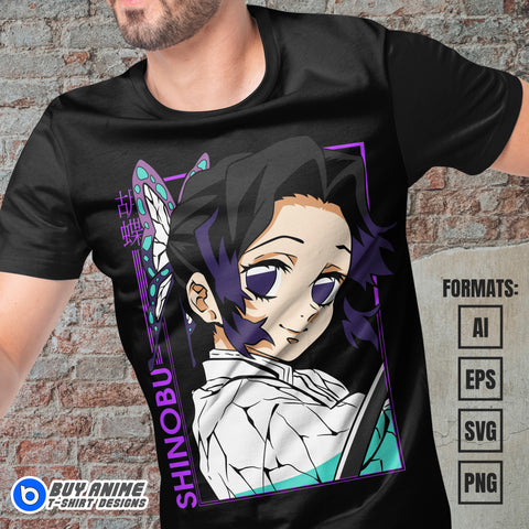 Premium Shinobu Demon Slayer Anime Vector T-shirt Design Template #8