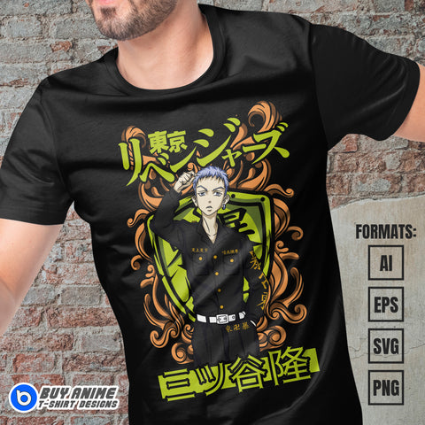 Premium Takashi Mitsuya Tokyo Revengers Anime Vector T-shirt Design Template