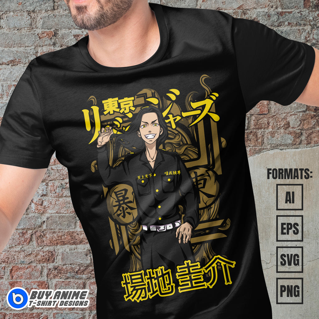 Premium Keisuke Baji Tokyo Revengers Anime Vector T-shirt Design Template