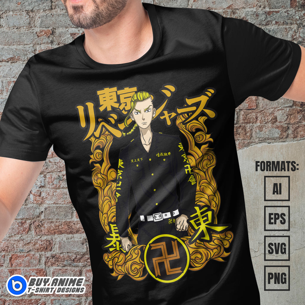 Premium Ken Ryuguji Tokyo Revengers Anime Vector T-shirt Design Template #3