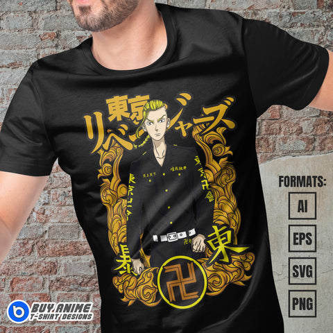 Premium Ken Ryuguji Tokyo Revengers Anime Vector T-shirt Design Template #3