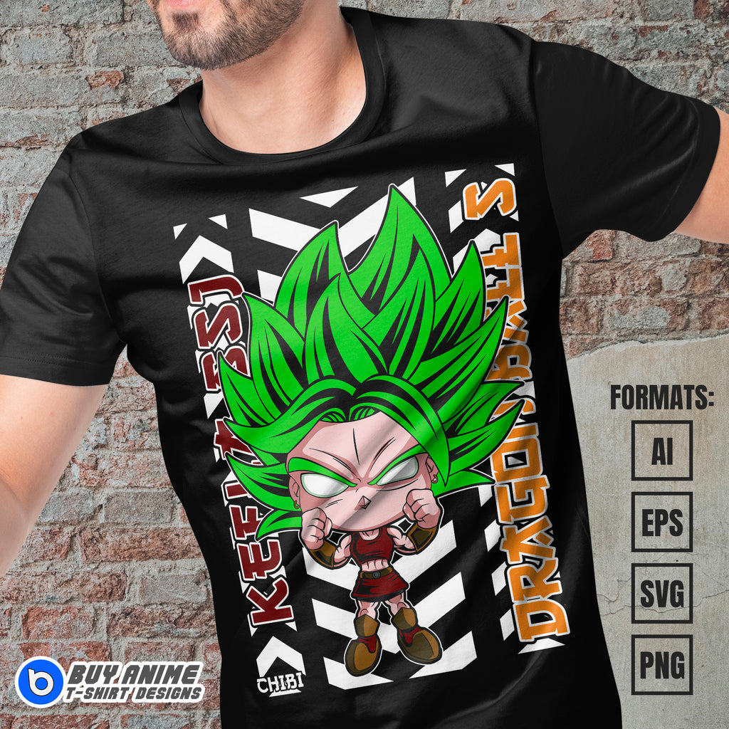 Premium Kefla SJJ Chibi Dragon Ball Anime Vector T-shirt Design Template