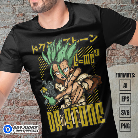 Premium Dr Stone Anime Vector T-shirt Design Template #2