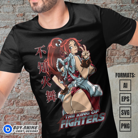 Premium Mai Shiranui King Of Fighters Vector T-shirt Design Template