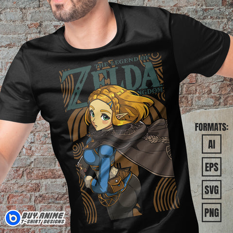 Premium Zelda Tears of the Kingdom Vector T-shirt Design Template