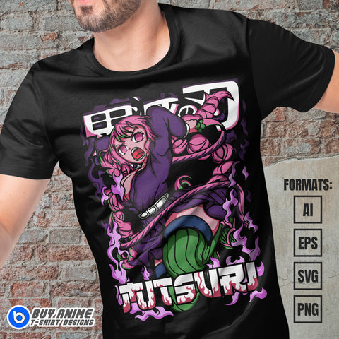 Premium Mitsuri Demon Slayer Anime Vector T-shirt Design Template #7