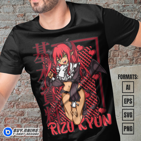 Premium Rizu Kyun My Dress-Up Darling My Hero Academia Anime Vector T-shirt Design Template