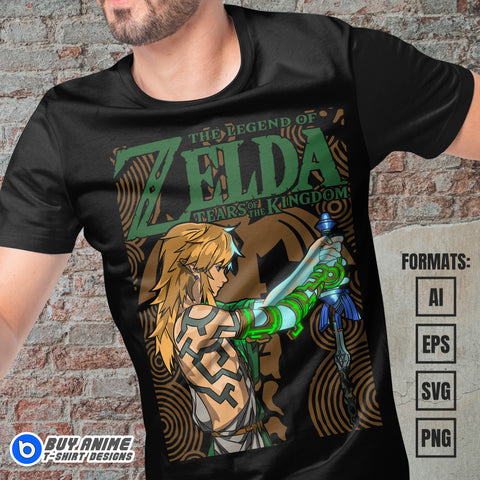 Premium Link Zelda Vector T-shirt Design Template #3