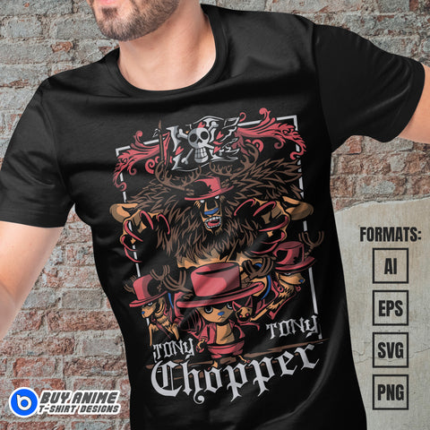 Premium Chopper One Piece Anime Vector T-shirt Design Template #5