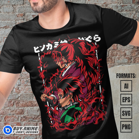 Premium Demon Slayer Anime Vector T-shirt Design Template #31