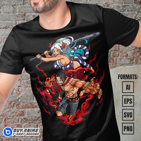 Premium One Piece Anime Vector T-shirt Design Template #2