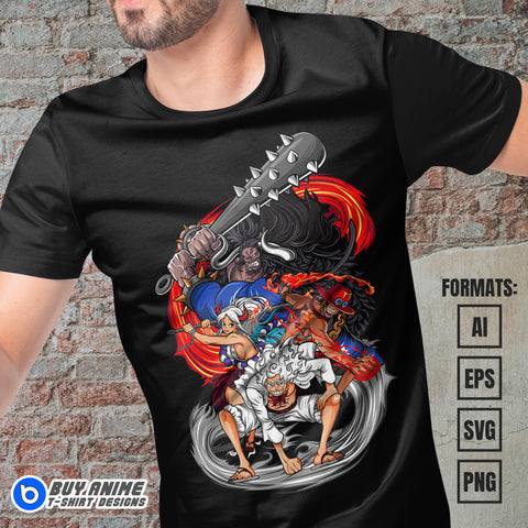 Premium One Piece Anime Vector T-shirt Design Template #3