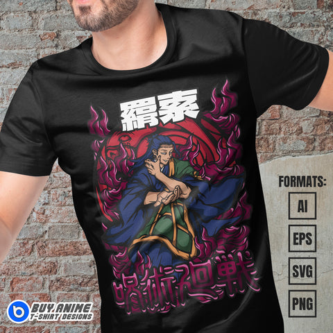 Premium Kenjaku Jujutsu Kaisen Anime Vector T-shirt Design Template