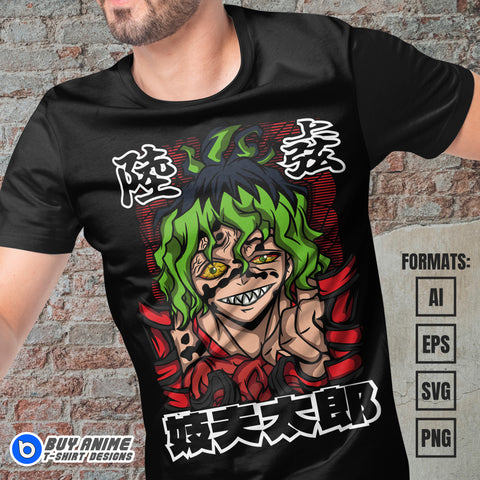 Premium Gyutaro Demon Slayer Anime Vector T-shirt Design Template #2
