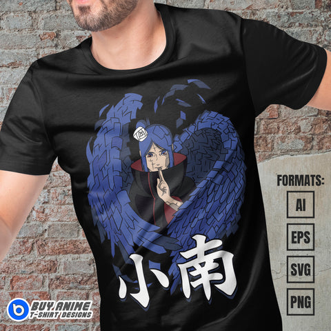 Premium Konan Naruto Anime Vector T-shirt Design Template #2
