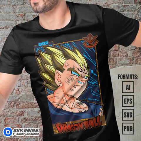 Premium Majin Vegeta Dragon Ball Anime Vector T-shirt Design Template #2