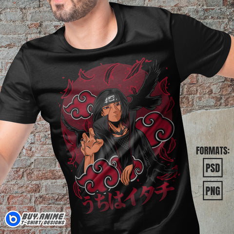 Premium Itachi Uchiha Naruto Anime Vector T-shirt Design Template #6