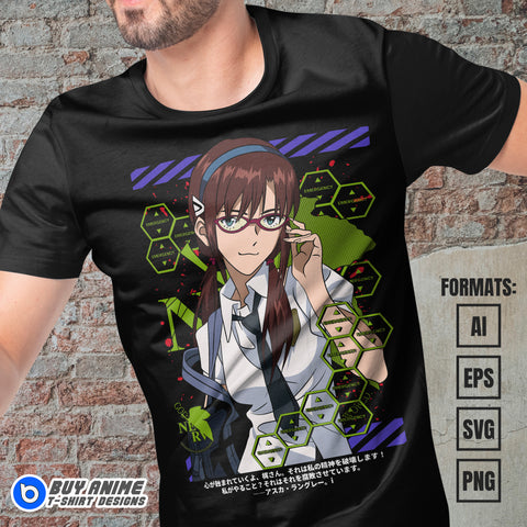 Premium Mari Neon Genesis Evangelion Anime Vector T-shirt Design Template