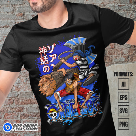 Premium One Piece Anime Vector T-shirt Design Template #6