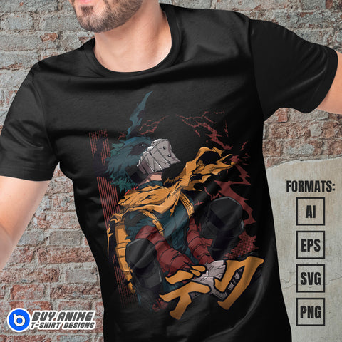 Premium Vigilante Deku My Hero Academia Anime Vector T-shirt Design Template