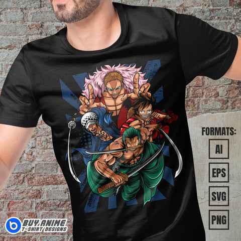 Premium One Piece Anime Vector T-shirt Design Template #7