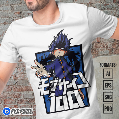 Premium Mob Psycho 100 Anime Vector T-shirt Design Template #5