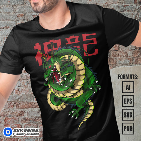 Premium Shenlong Dragon Ball Anime Vector T-shirt Design Template