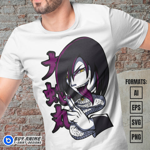 Premium Orochimaru Naruto Anime Vector T-shirt Design Template #5