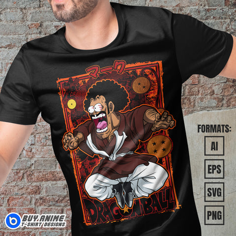 Premium Mr Satan Dragon Ball Anime Vector T-shirt Design Template #2