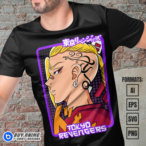 Premium Draken Tokyo Revengers Anime Vector T-shirt Design Template #2