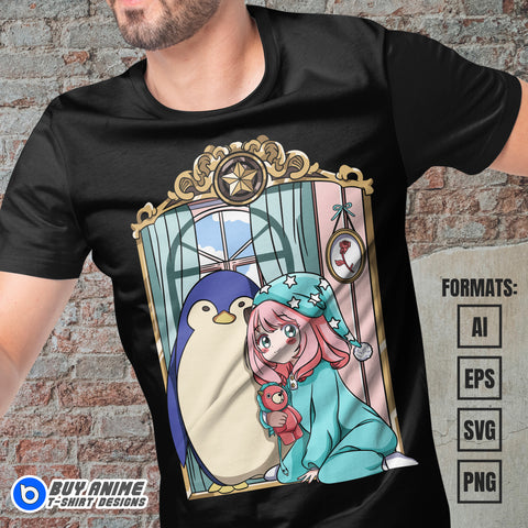 Premium Anya Forger Spy x Family Anime Vector T-shirt Design Template #7