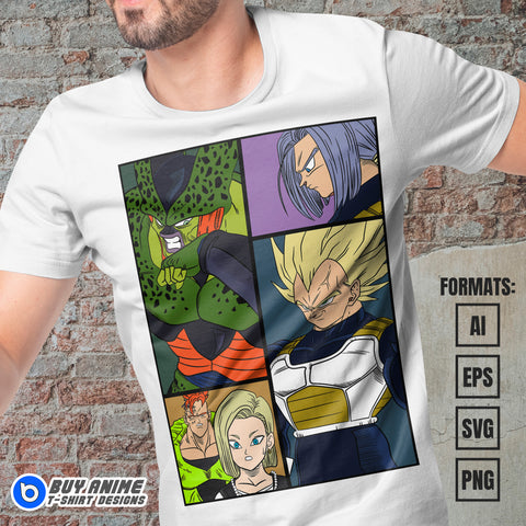 Premium Dragon Ball Anime Vector T-shirt Design Template #16