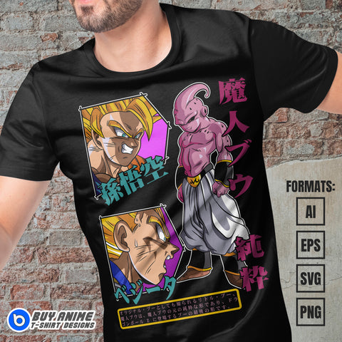 Premium Dragon Ball Anime Vector T-shirt Design Template #17